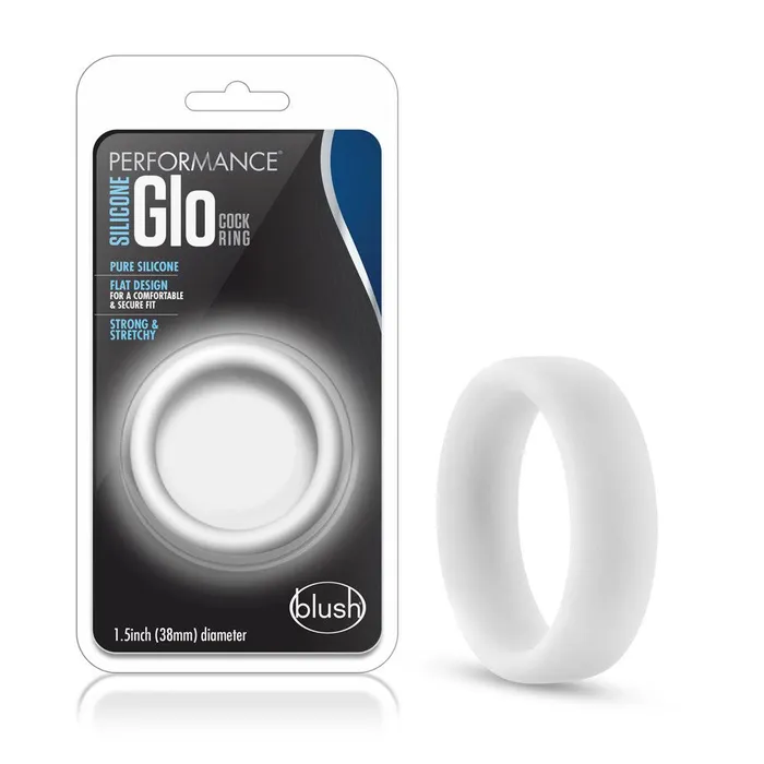 Performance Silicone Glo Cock Ring White Glow Blush Male Sex Toys Performance Silicone Glo Cock Ring White Glow Blush Male Sex Toys