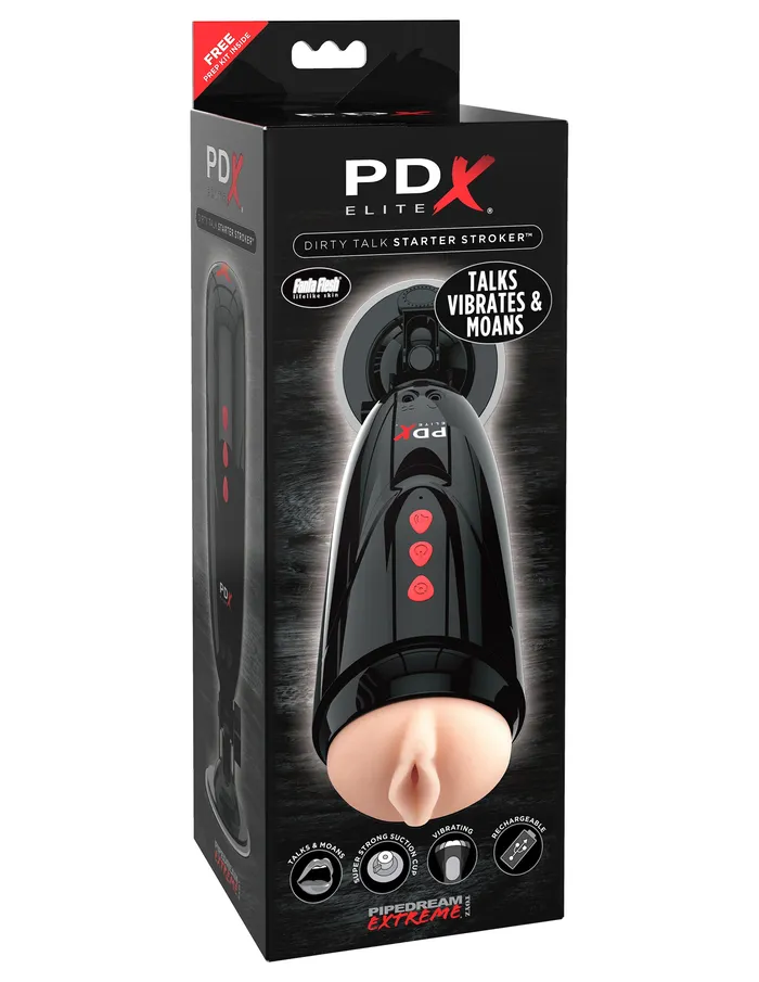 Pipedream Male Sex Toys PDX ELITE Magic Talk Stroker Vibrating Fun with 10 Patterns