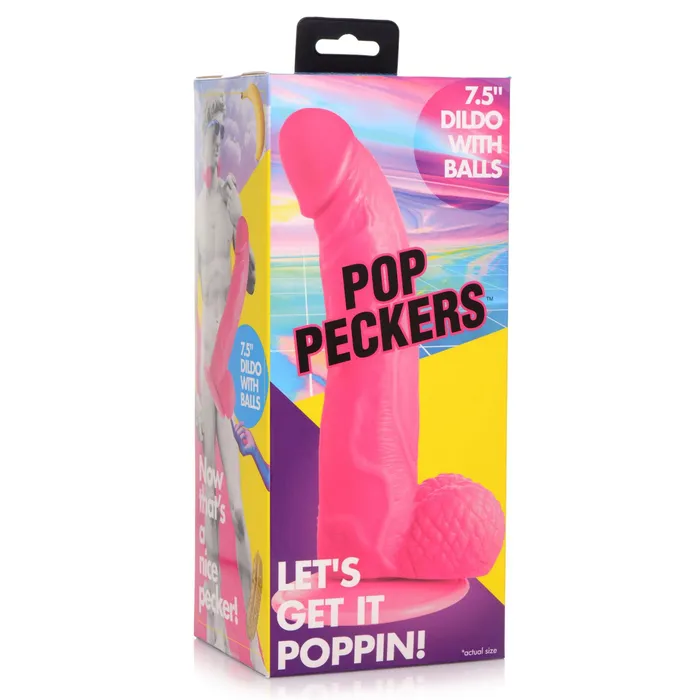 Pop Pecker 75 Inch Dildo With Balls Pink XR Brands Dildos
