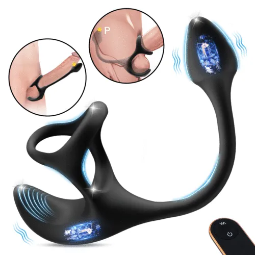 3 In 1 Spherical Vibrating Anal Plug Testicles Stimulator With cock Ring Lurevibe Male Sex Toys 3 In 1 Spherical Vibrating Anal Plug Testicles Stimulator With cock Ring Lurevibe Male Sex Toys