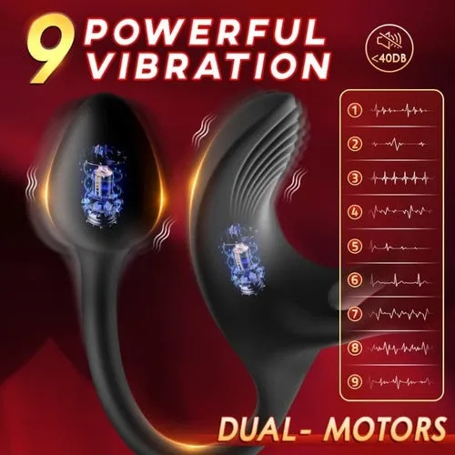 3 In 1 Spherical Vibrating Anal Plug Testicles Stimulator With cock Ring Lurevibe Male Sex Toys
