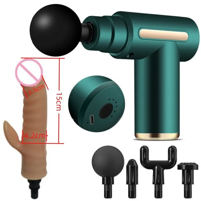  Enhancers Massage Gun Modified HandHeld Cannon Head Massage Female Masturbation Penis Back Court Vibrator