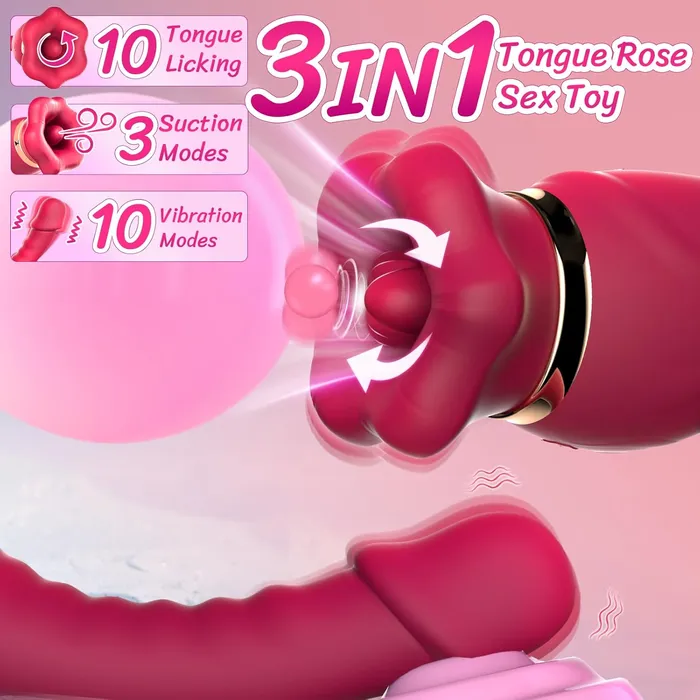 Female Sex Toys Lurevibe Big Mouth rotating tongue suction Vibrator G Spot Dildo Sex Toys for Women