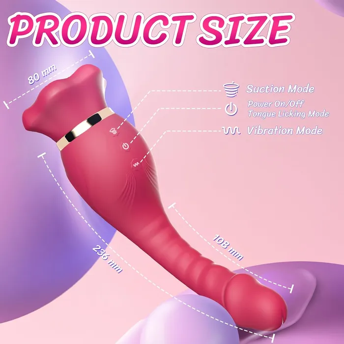 Female Sex Toys Lurevibe Big Mouth rotating tongue suction Vibrator G Spot Dildo Sex Toys for Women