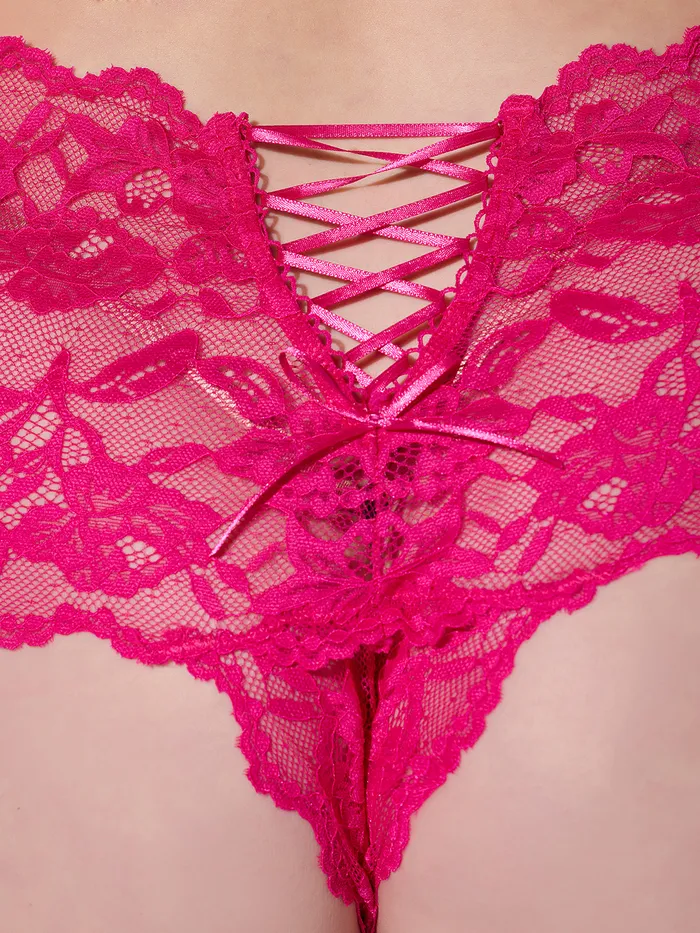 Fredericks Of Hollywood Couples Mabel Crotchless Lace Up Back Cheeky Fredericks Of Hollywood Couples Mabel Crotchless Lace Up Back Cheeky
