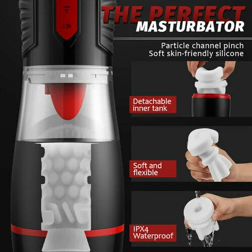 Lurevibe 4 Sucking Modes Penis Cup 7 Tongue Licking Male Masturbator Cup Lurevibe Male Sex Toys