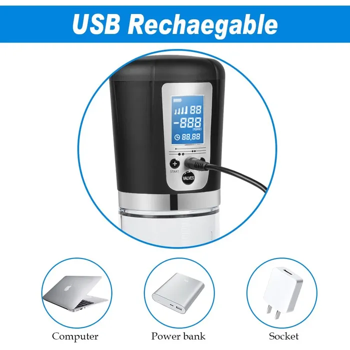Lurevibe Electric Penis Vacuum Pump with 4 Suction Intensities Rechargeable Lurevibe Male Sex Toys