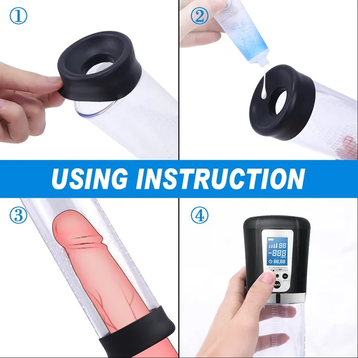 Lurevibe Electric Penis Vacuum Pump with 4 Suction Intensities Rechargeable Lurevibe Male Sex Toys