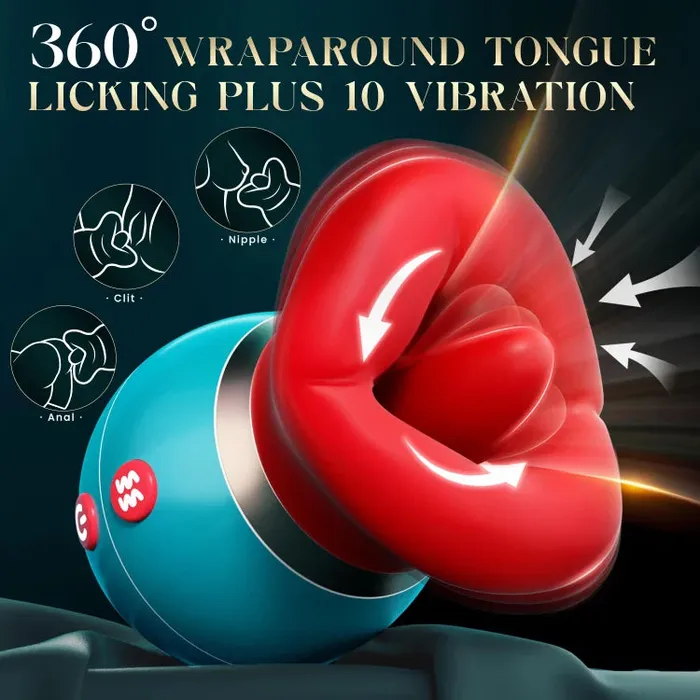 Lurevibe Female Sex Toys Lurevibe 3 in 1 App Remote Control Big Mouth Vibrator With 360 Tongue Licking Sucking Vibrating