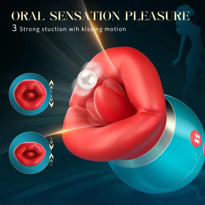 Lurevibe Female Sex Toys Lurevibe 3 in 1 App Remote Control Big Mouth Vibrator With 360 Tongue Licking Sucking Vibrating