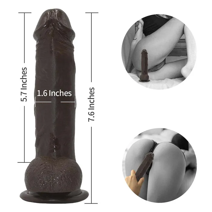 lurevibe Female Sex Toys Strapon Dildo Realistic Silicone Dildo with Wearable Sex Harness for Couple Pegging Women Lesbian Sex Fun 76 Black