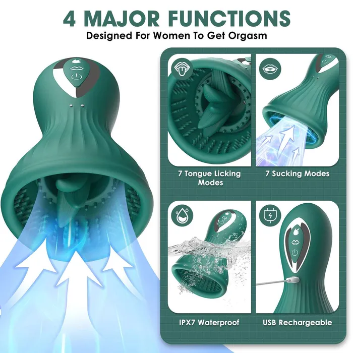Lurevibe Vibrators Lurevibe Dragon Clitoral Vibrator Sucking and Licking Tongue Sex Toy for Women Nipples Vagina Stimulator
