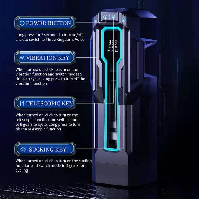 Male Sex Toys Lurevibe Lurevibe 3in1 Telescopic Sucking Vibrating Deepthroat Male Masturbator