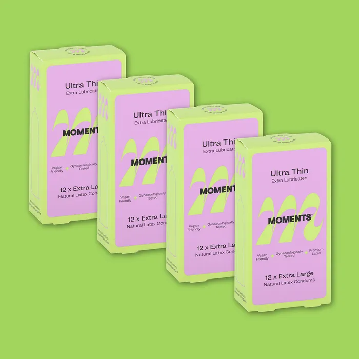 Moments Condoms Male Sex Toys Moments Ultra Thin Extra Large 4 Packs