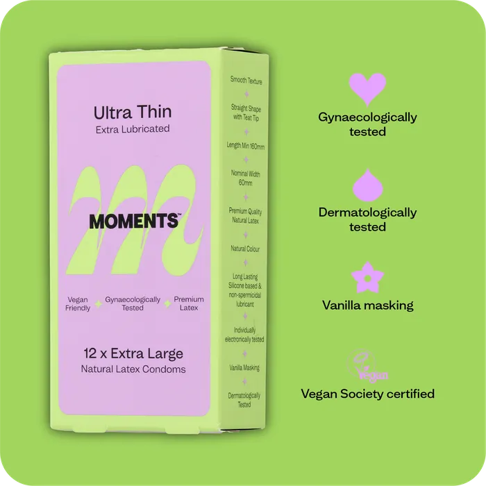 Moments Condoms Male Sex Toys Moments Ultra Thin Extra Large 4 Packs