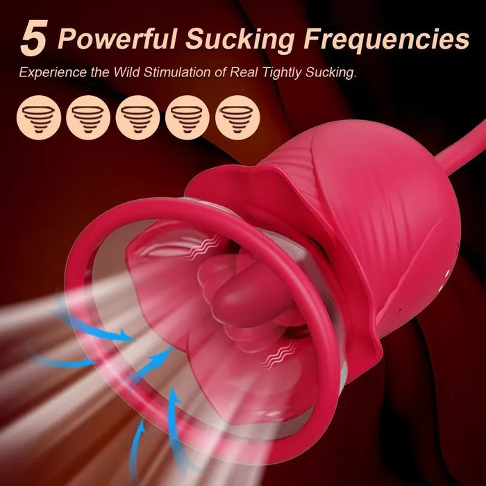Rose Petal Sucking Telescopic Vibrator wesweetie Vibrators