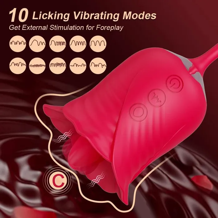 Rose Petal Sucking Telescopic Vibrator wesweetie Vibrators