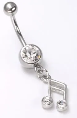 14g 716 Crystal Jeweled Musical Note Dangle Belly Button Ring Painful Pleasures Male Sex Toys 14g 716 Crystal Jeweled Musical Note Dangle Belly Button Ring Painful Pleasures Male Sex Toys