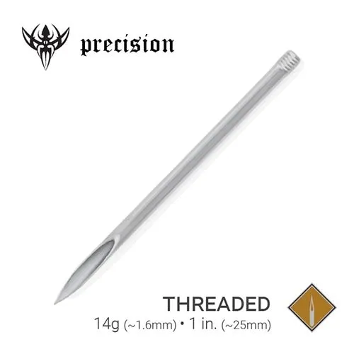 14g Threaded Sterilized 1 Piercing Needles Box of 100 Precision Needles Anal