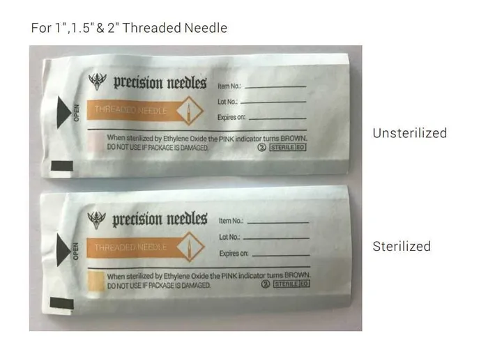 14g Threaded Sterilized 1 Piercing Needles Box of 100 Precision Needles Anal