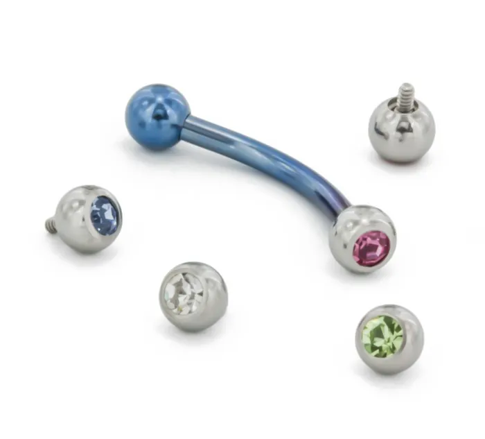 16g Internal 08mm Threading Steel Swarovski Jeweled Ball Top Price Per 1 Painful Pleasures Male Sex Toys