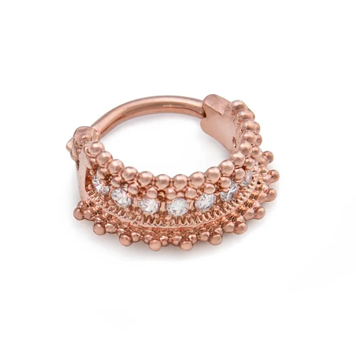 16g PVD Rose Gold Divine Royalty Septum Clicker Painful Pleasures Vibrators