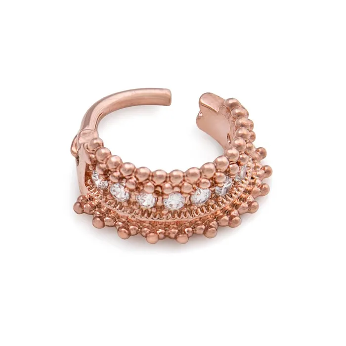 16g PVD Rose Gold Divine Royalty Septum Clicker Painful Pleasures Vibrators
