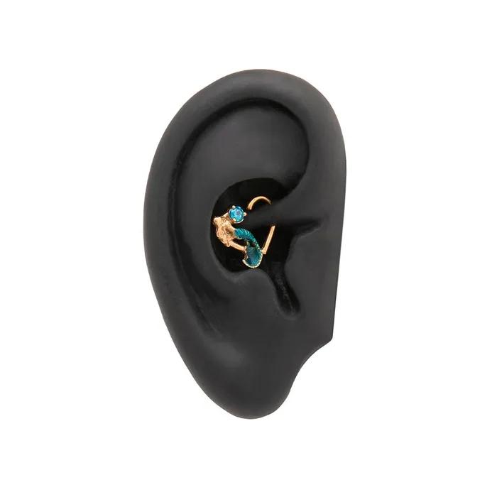 16g Sirens Jewel PVD Gold Bendable Heart Ear Jewelry Price Per 2 Painful Pleasures Vibrators