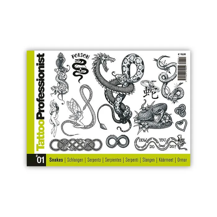 3ntini Vibrators Tattoo Professionist 01 Snakes Softcover Book
