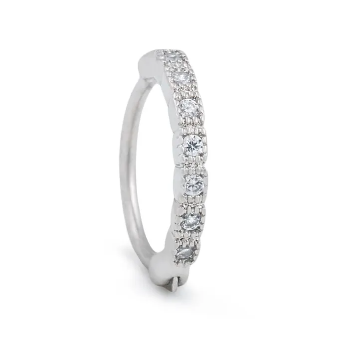 Anal 18g 38 Antique Crystal Band Rhodium Plated Clicker Painful Pleasures