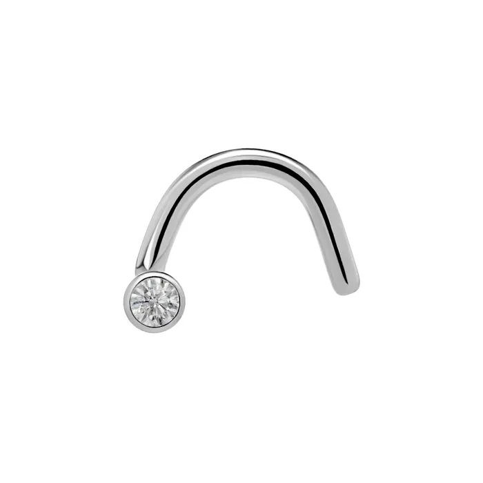 Anal 18g Titanium Nostril Screw w Martini BezelSet Jewel Price Per 1 Painful Pleasures