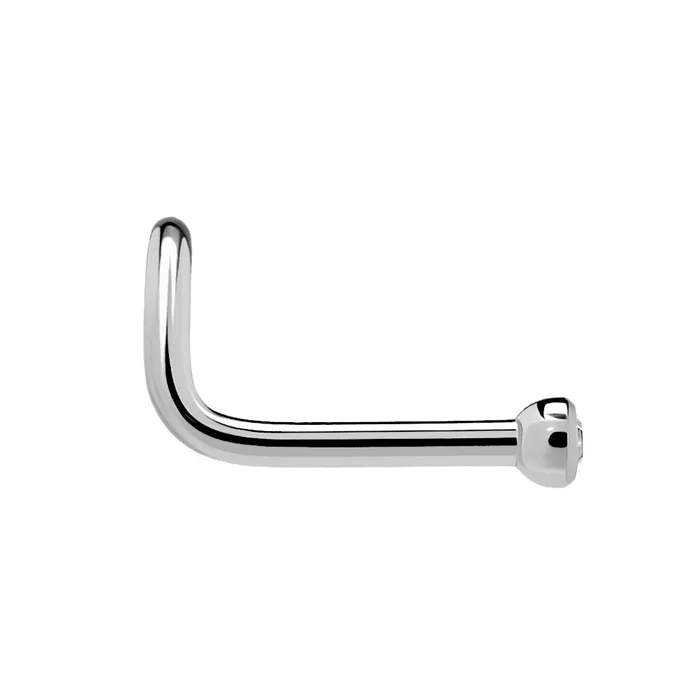Anal 18g Titanium Nostril Screw w Martini BezelSet Jewel Price Per 1 Painful Pleasures