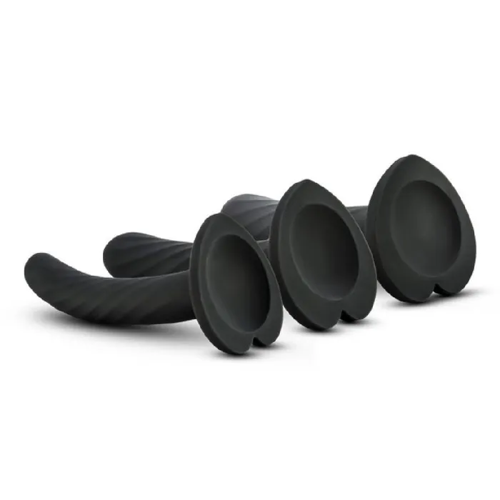 Anal Blush Temptasia Twist Set Of 3 Silicone Pegging Dildos Black