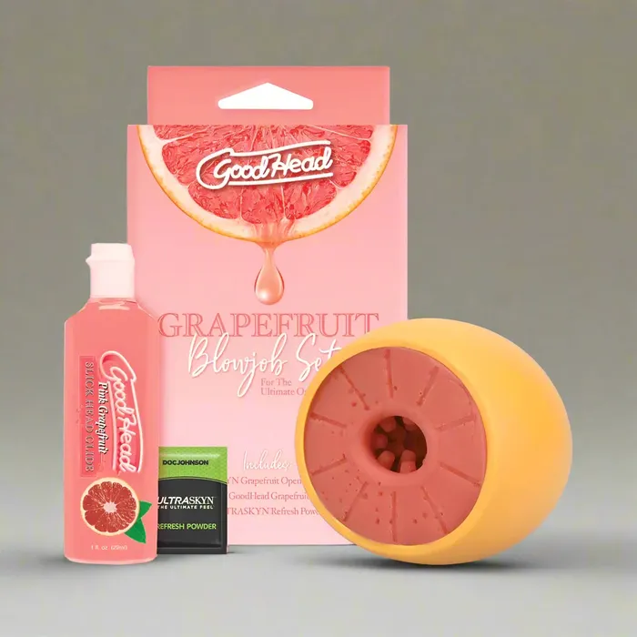 Anal GoodHead Grapefruit Blowjob Set Yellow Pink Doc Johnson Enterprises