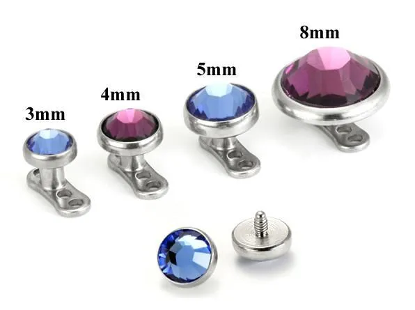 Anal Painful Pleasures 14g 12g Internally Threaded 5mm Magnetic Jewel Top for Magnetic Base Price Per 1