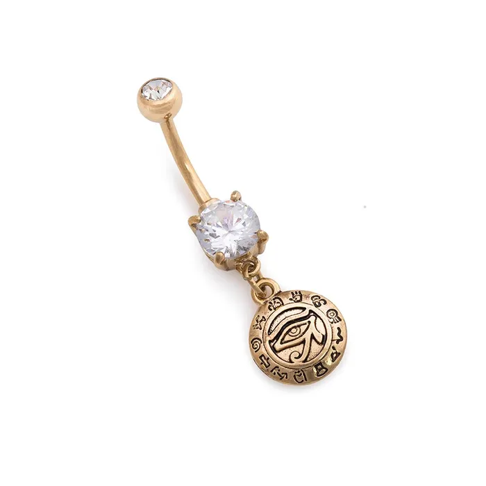 Anal Painful Pleasures 14g 38 PVD Gold Crystal Jewel Eye of Horus Dangle Belly Button Ring Anal Painful Pleasures 14g 38 PVD Gold Crystal Jewel Eye of Horus Dangle Belly Button Ring