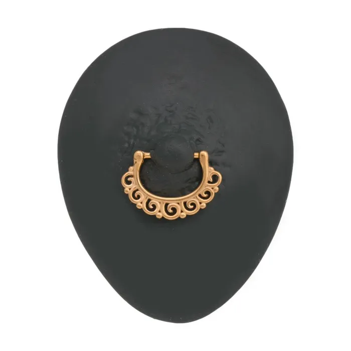 Anal Painful Pleasures 14g Spiraling PVD Gold Steel Nipple Clicker Price Per 1