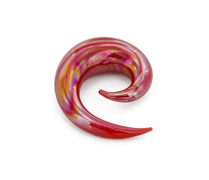 Anal Painful Pleasures Red Lucifer Spiral Glass Plug Price Per 1