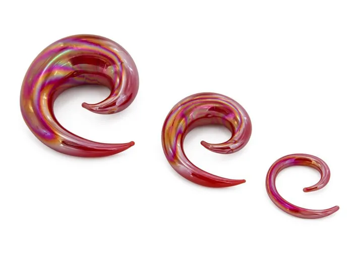 Anal Painful Pleasures Red Lucifer Spiral Glass Plug Price Per 1