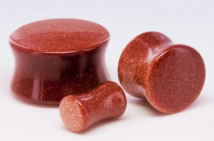 Anal Red Goldstone Glass Double Flare Plug Price Per 1 Painful Pleasures