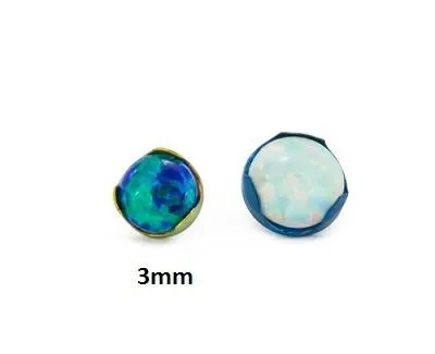 Anal Tilum Tilum 18g16g Titanium 3mm Opal ProngSet Flat Top Price Per 1