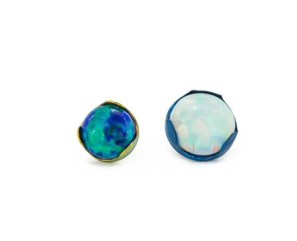 Anal Tilum Tilum 18g16g Titanium 3mm Opal ProngSet Flat Top Price Per 1
