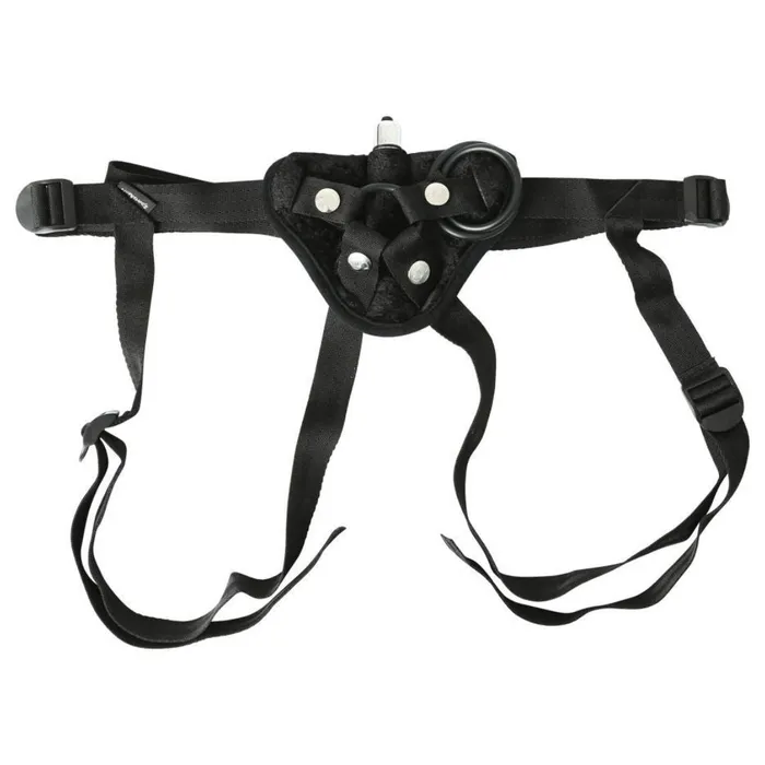 Black Velvet Sexy Strapon Harness with Bullet Vibrator 3 Orings Sportsheets Female Sex Toys