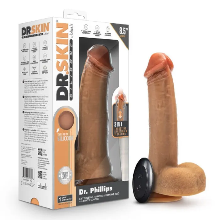 Blush Anal Dr Phillips 85 Inch Thrusting Silicone Dildo Caramel