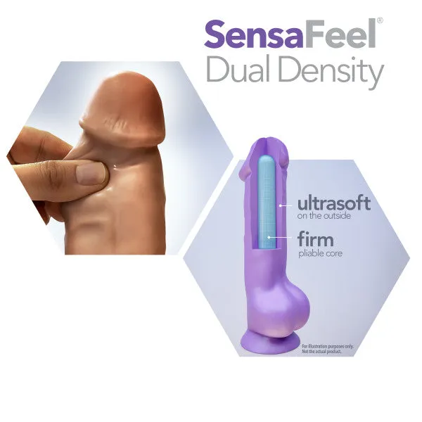 Blush Au Naturel 8 Inch Dual Density Suction Cup Dildo with Balls Caramel Dildos