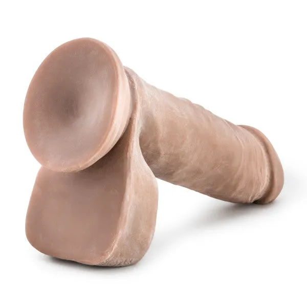 Blush Au Naturel 8 Inch Dual Density Suction Cup Dildo with Balls Caramel Dildos