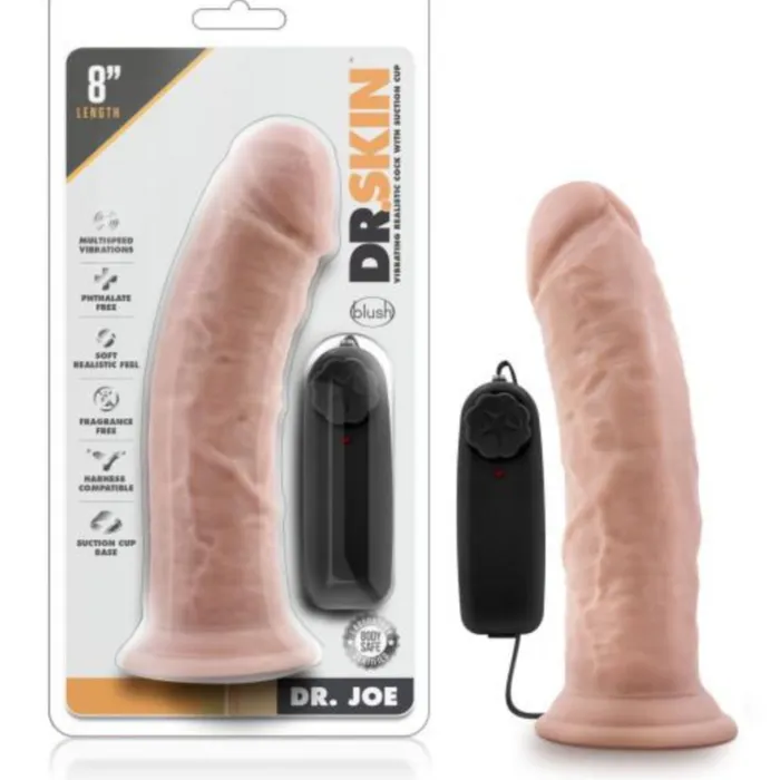 Blush Dildos Dr Joe 8 Inch Realistic Vibrating Dildo Vanilla