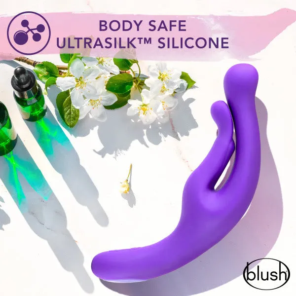 Blush Female Sex Toys Wellness G Wave Waterproof Rabbit Vibrator with Ergonomic Handle