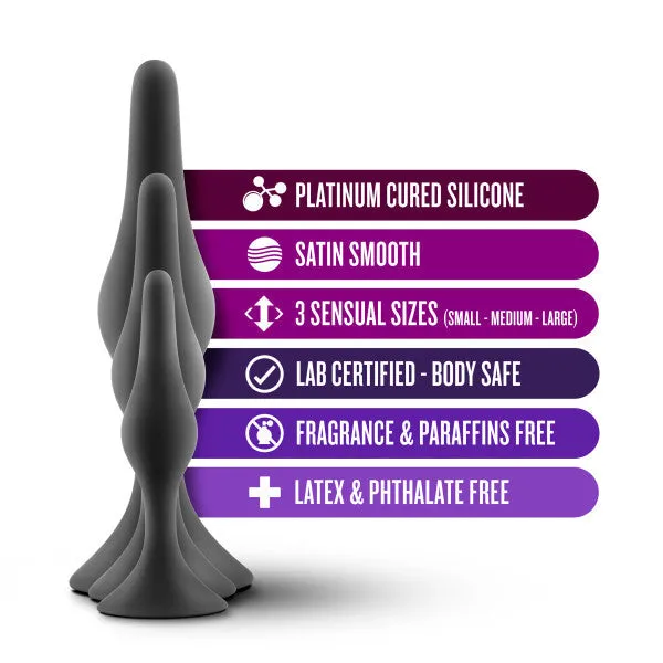 Blush Luxe Beginner 3 Plug Anal Trainer Set Various Colors Anal