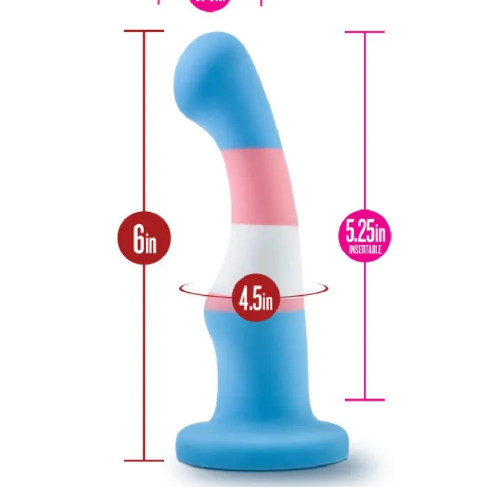 Blush Trans Pride 6 Inch Silicone Suction Cup Dildo Dildos